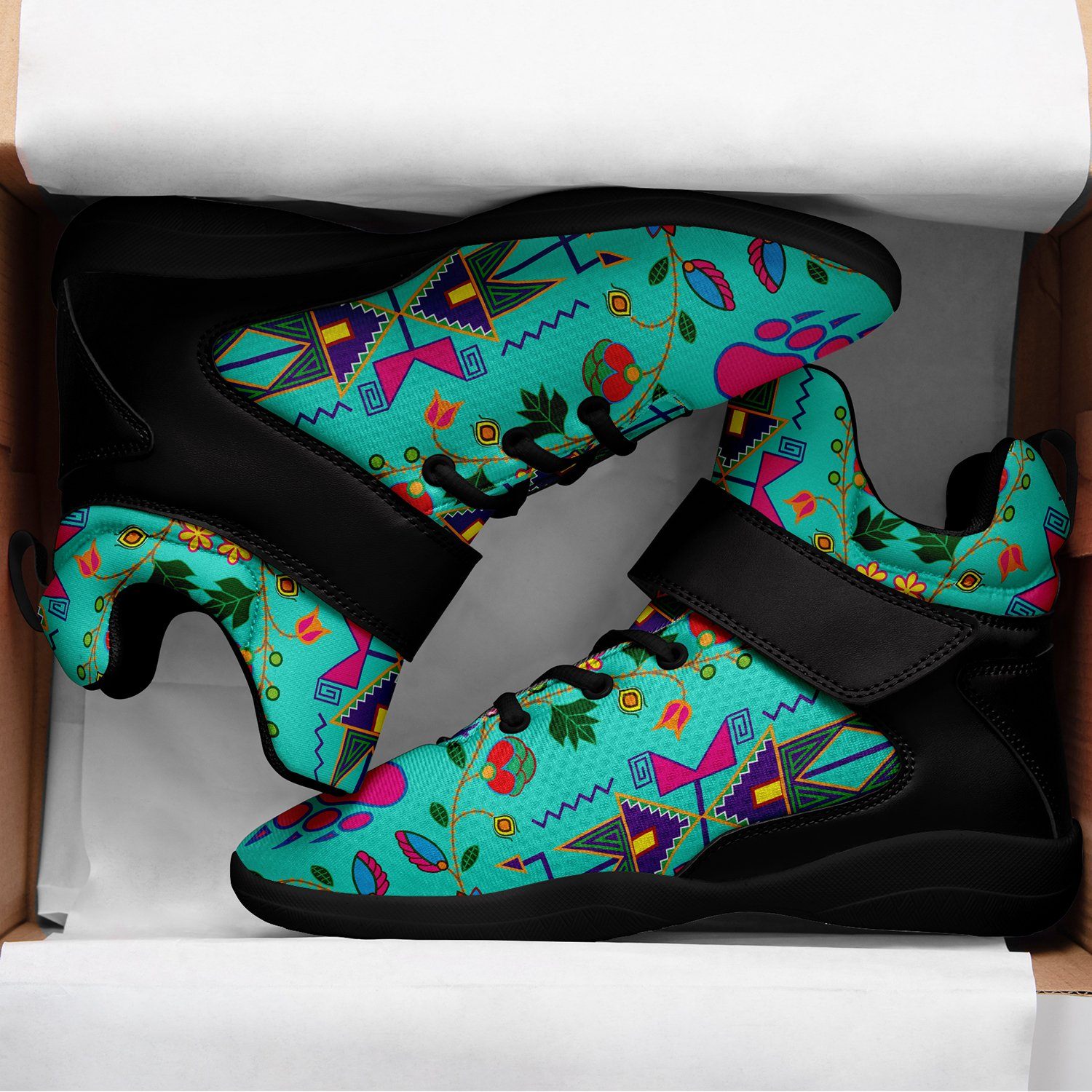 Geometric Floral Fall Sky Ipottaa Basketball / Sport High Top Shoes 49 Dzine