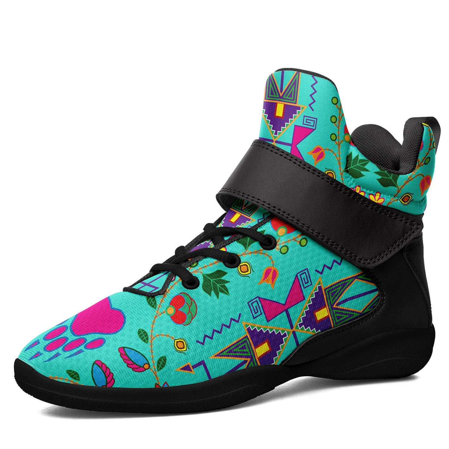 Geometric Floral Fall Sky Ipottaa Basketball / Sport High Top Shoes 49 Dzine