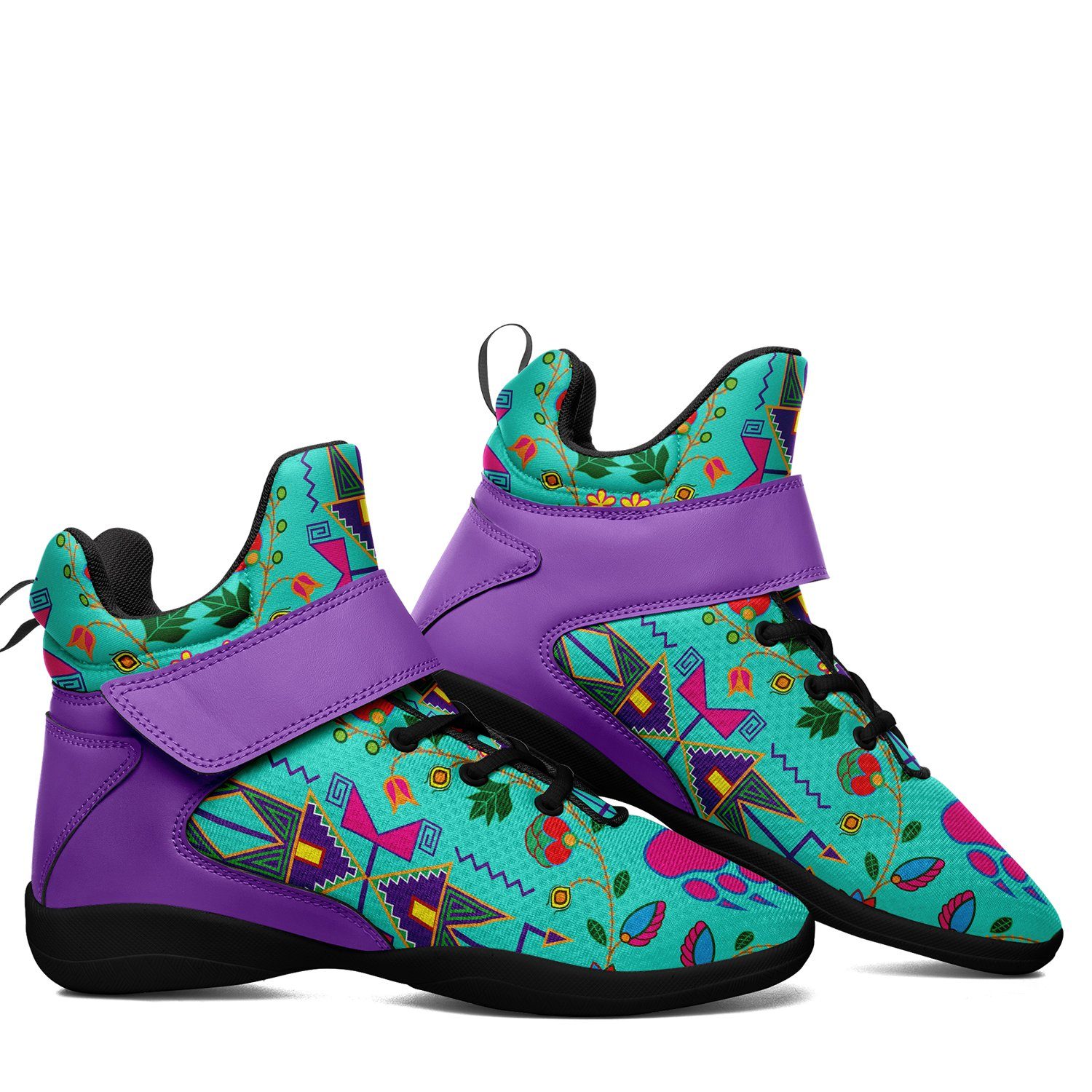 Geometric Floral Fall Sky Ipottaa Basketball / Sport High Top Shoes 49 Dzine