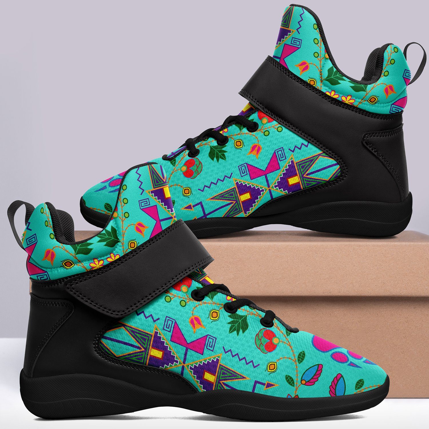 Geometric Floral Fall Sky Ipottaa Basketball / Sport High Top Shoes 49 Dzine
