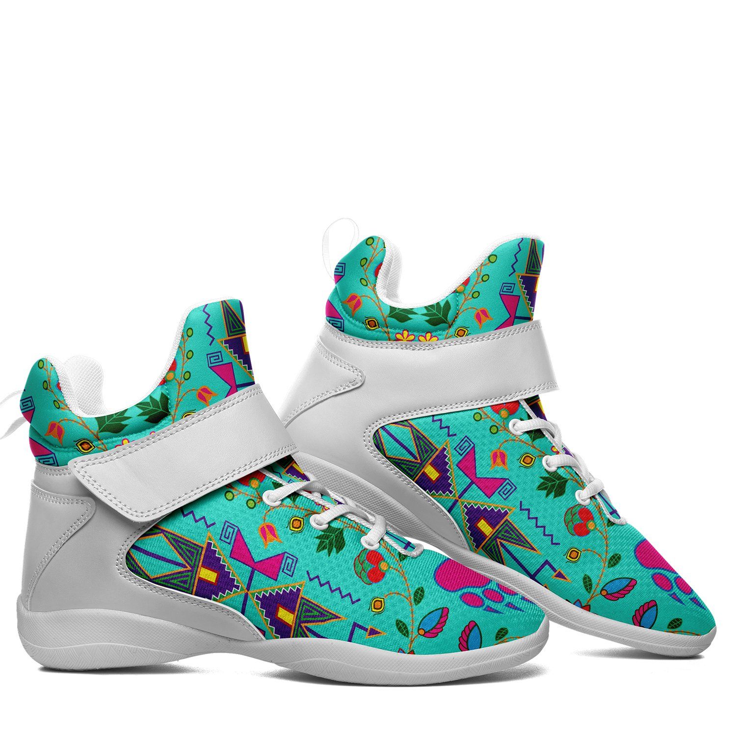 Geometric Floral Fall Sky Ipottaa Basketball / Sport High Top Shoes 49 Dzine