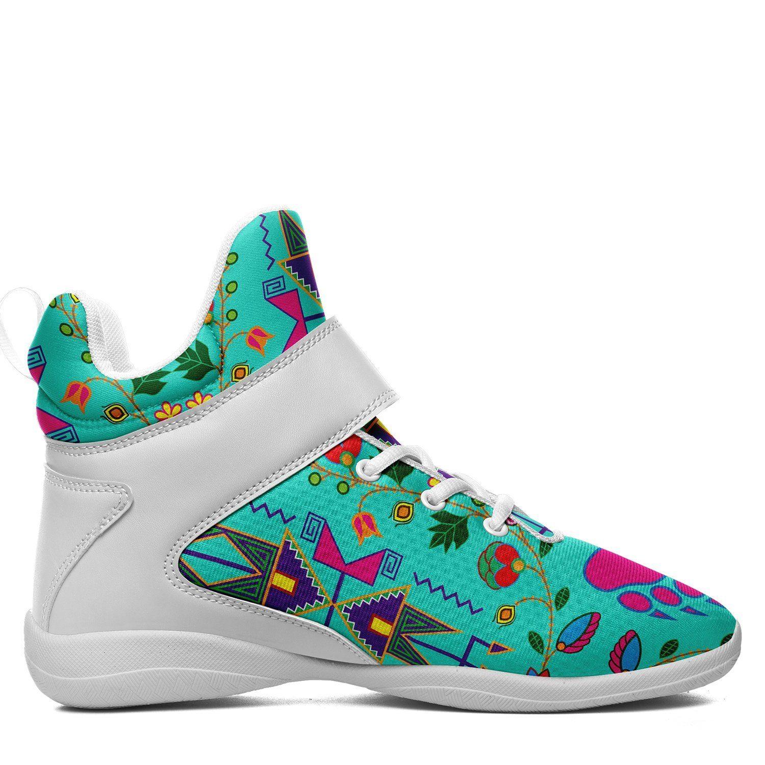Geometric Floral Fall Sky Ipottaa Basketball / Sport High Top Shoes - White Sole 49 Dzine