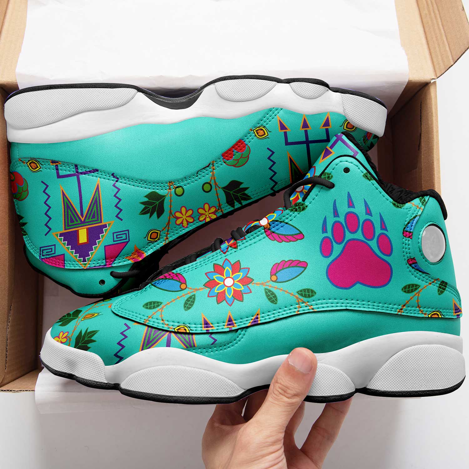 Geometric Floral Fall Sky Isstsokini Athletic Shoes Herman