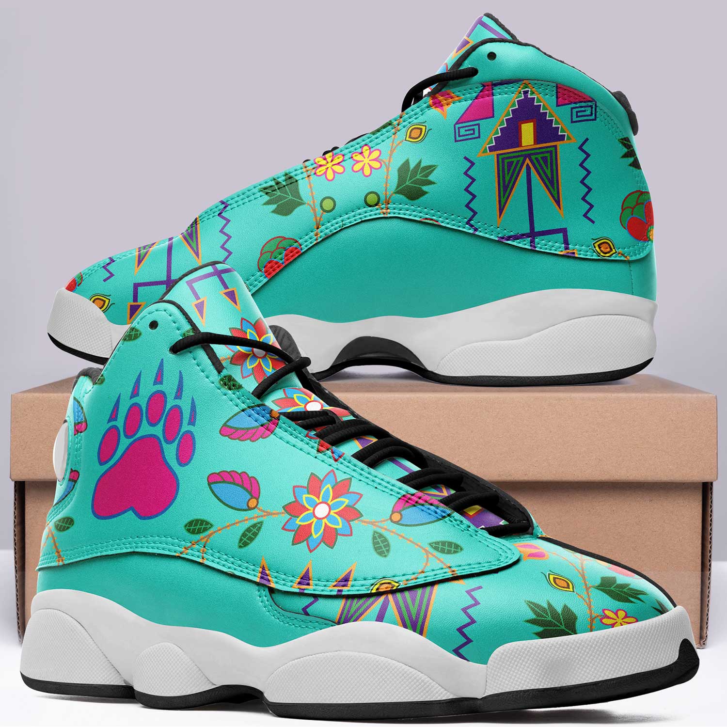 Geometric Floral Fall Sky Isstsokini Athletic Shoes Herman