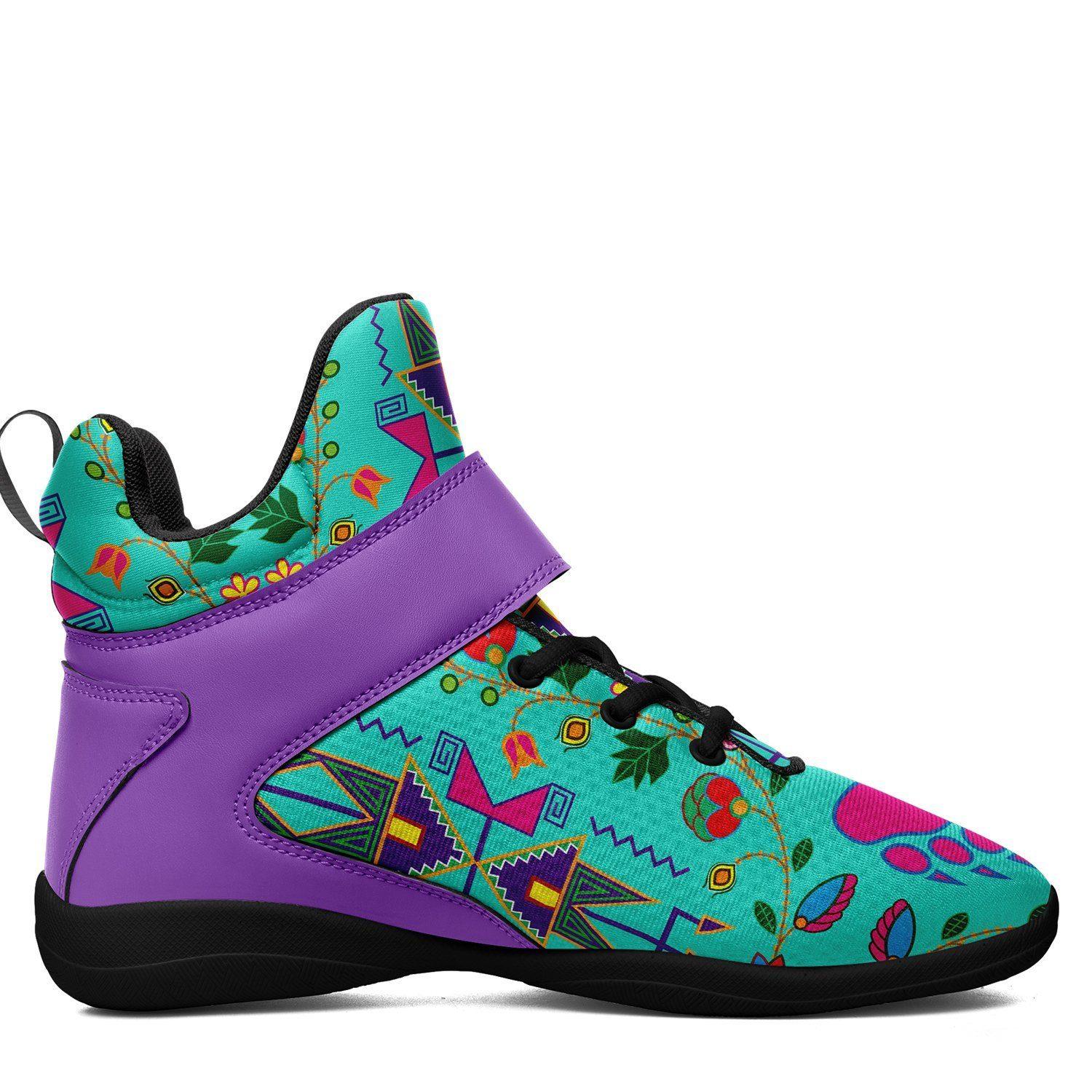 Geometric Floral Fall Sky Kid's Ipottaa Basketball / Sport High Top Shoes 49 Dzine