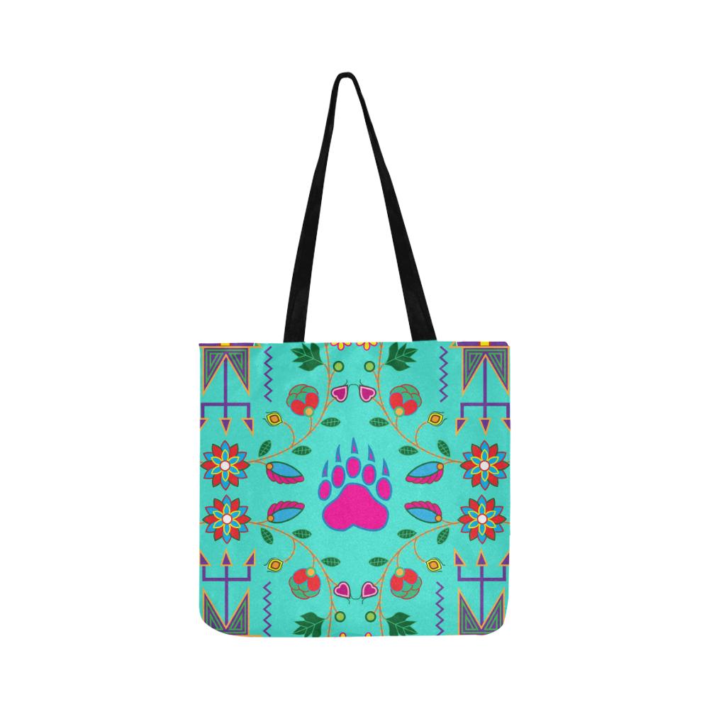 Geometric Floral Fall-Sky Reusable Shopping Bag Model 1660 (Two sides) Shopping Tote Bag (1660) e-joyer