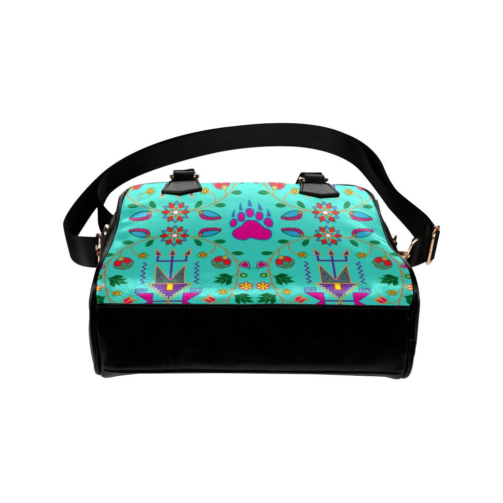 Geometric Floral Fall-Sky Shoulder Handbag (Model 1634) Shoulder Handbags (1634) e-joyer