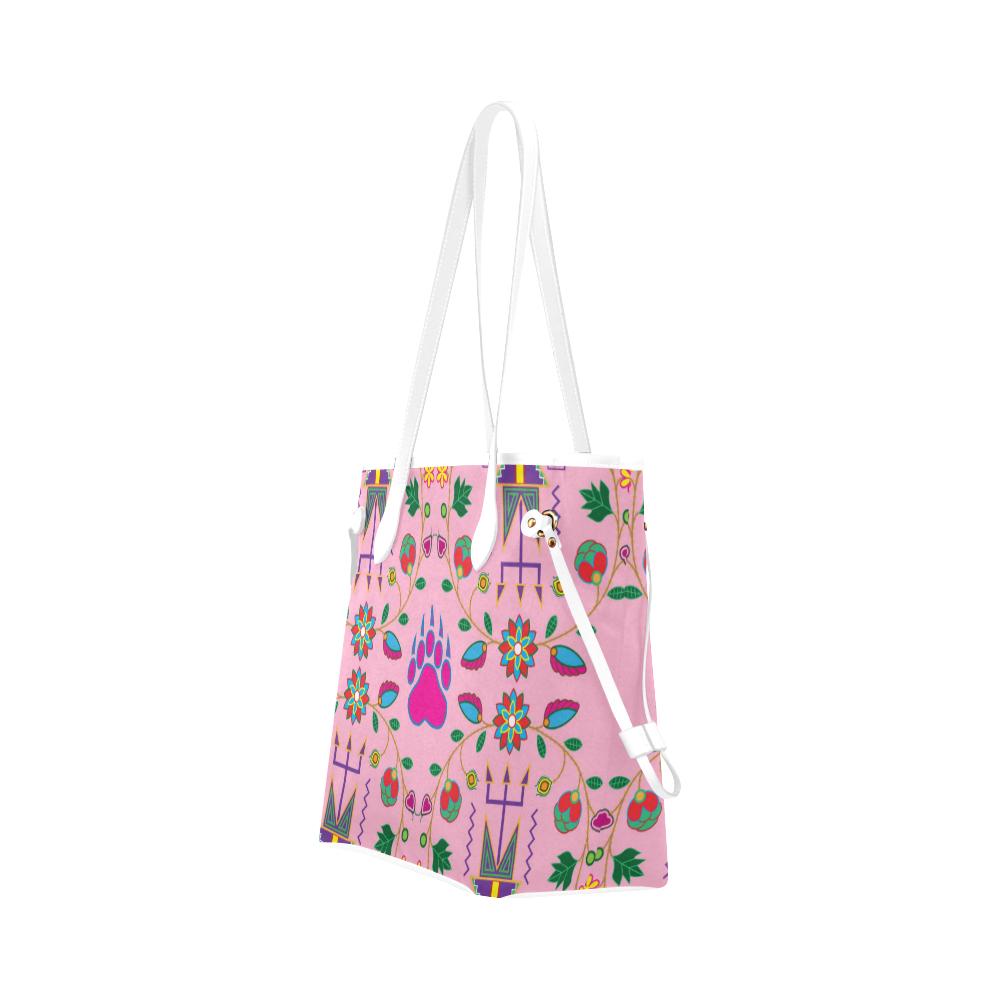Geometric Floral Fall - Sunset Clover Canvas Tote Bag (Model 1661) Clover Canvas Tote Bag (1661) e-joyer