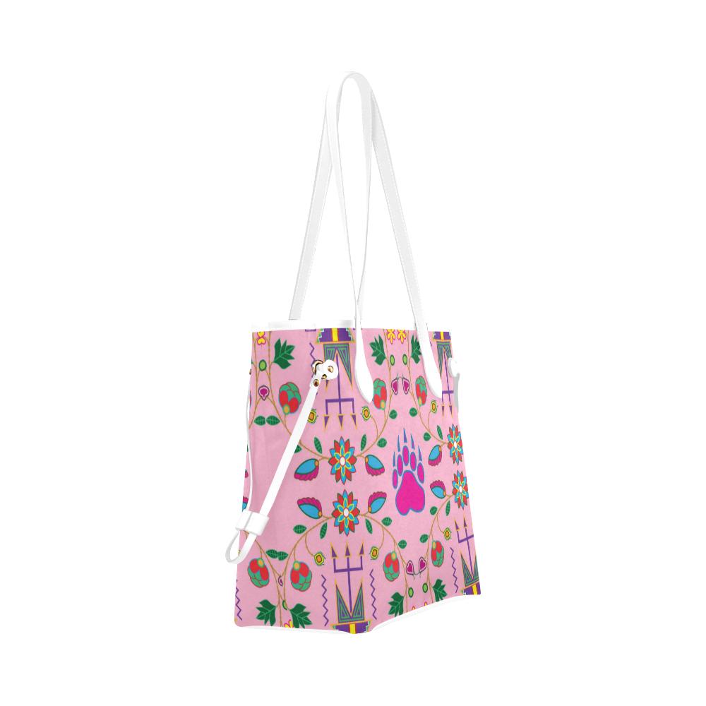 Geometric Floral Fall - Sunset Clover Canvas Tote Bag (Model 1661) Clover Canvas Tote Bag (1661) e-joyer