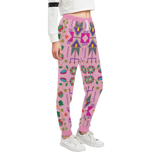 Geometric Floral Fall-Sunset Women's All Over Print Sweatpants (Model L11) Women's All Over Print Sweatpants (L11) e-joyer