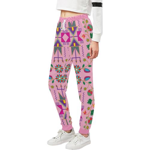 Geometric Floral Fall-Sunset Women's All Over Print Sweatpants (Model L11) Women's All Over Print Sweatpants (L11) e-joyer