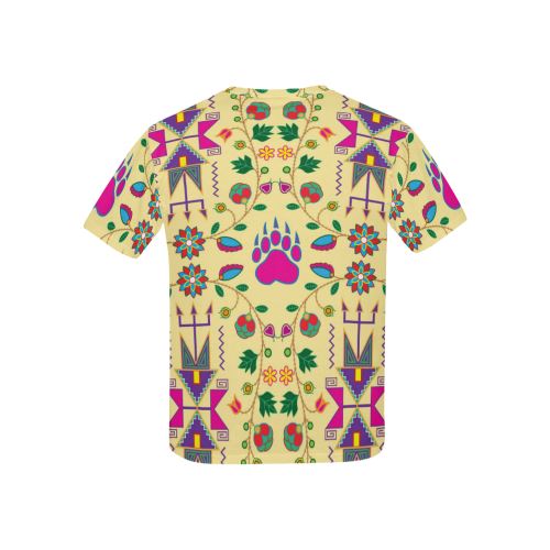 Geometric Floral Fall-Vanilla All Over Print T-shirt for Kid (USA Size) (Model T40) All Over Print T-shirt for Kid (T40) e-joyer
