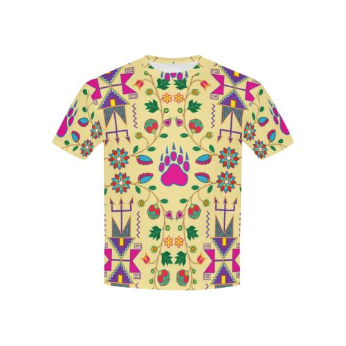 Geometric Floral Fall-Vanilla All Over Print T-shirt for Kid (USA Size) (Model T40) All Over Print T-shirt for Kid (T40) e-joyer