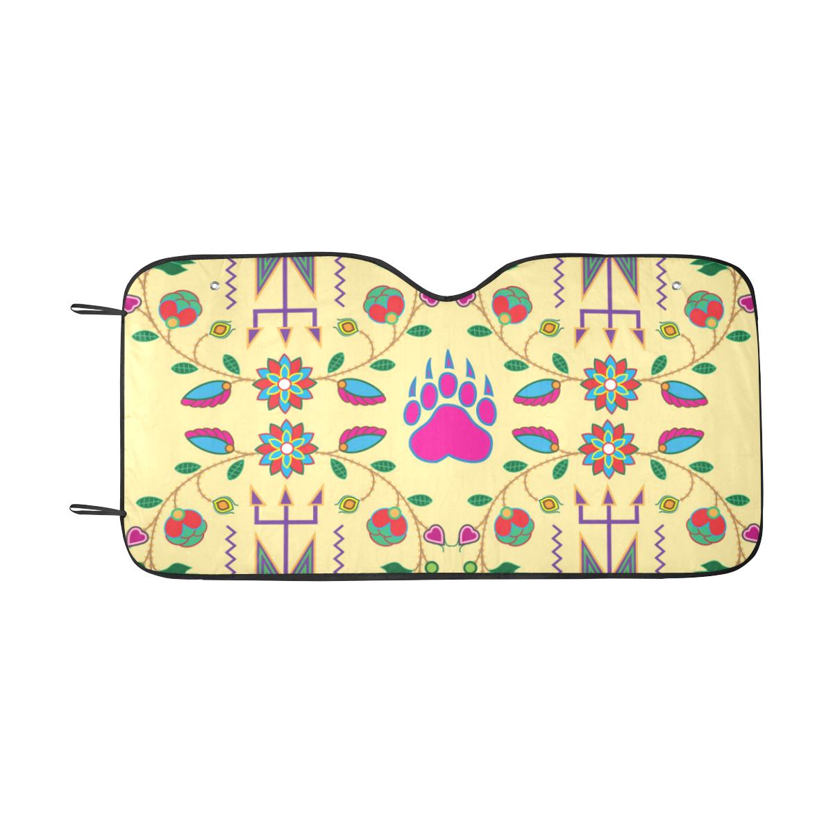 Geometric Floral Fall-Vanilla Car Sun Shade 55"x30" Car Sun Shade e-joyer