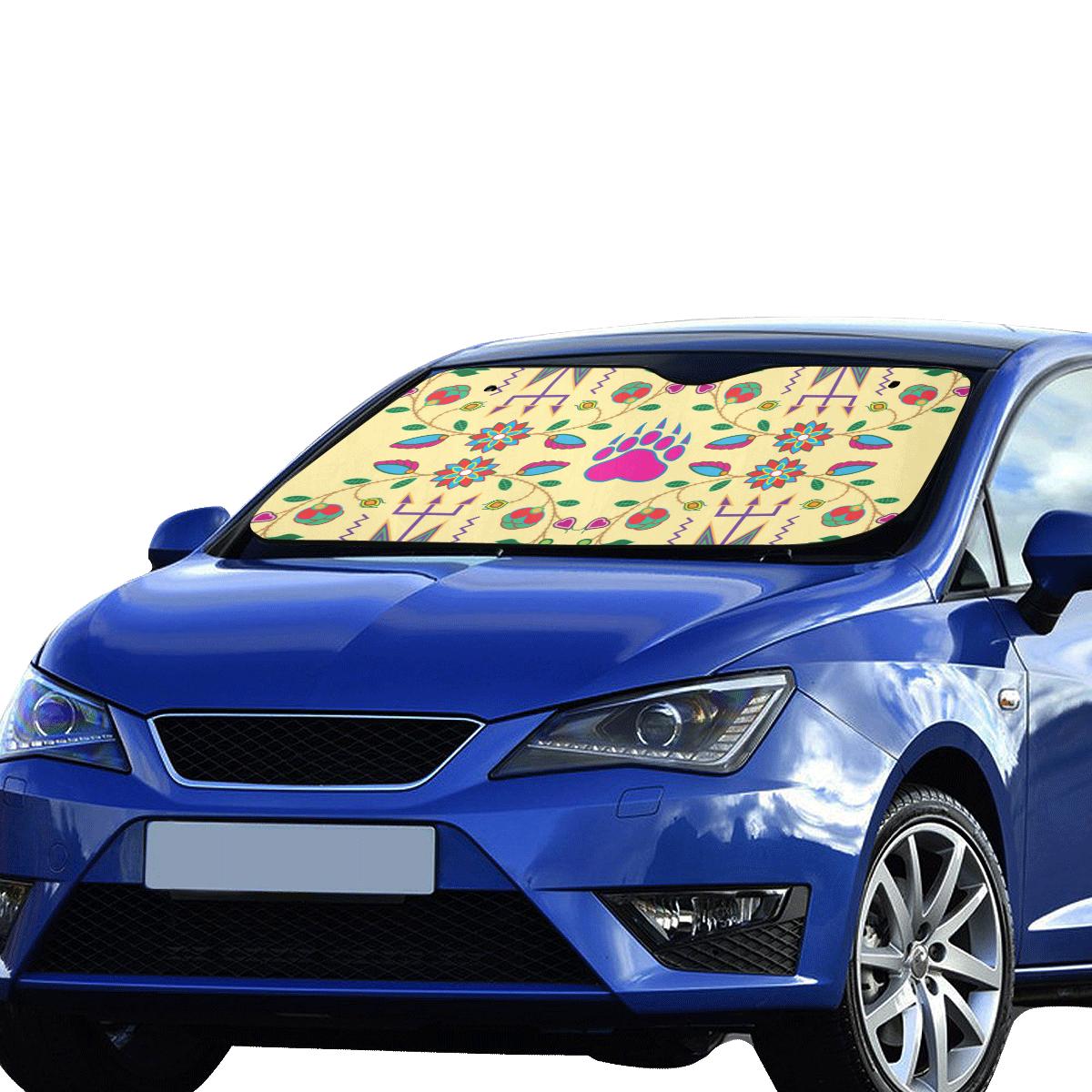 Geometric Floral Fall-Vanilla Car Sun Shade 55"x30" Car Sun Shade e-joyer