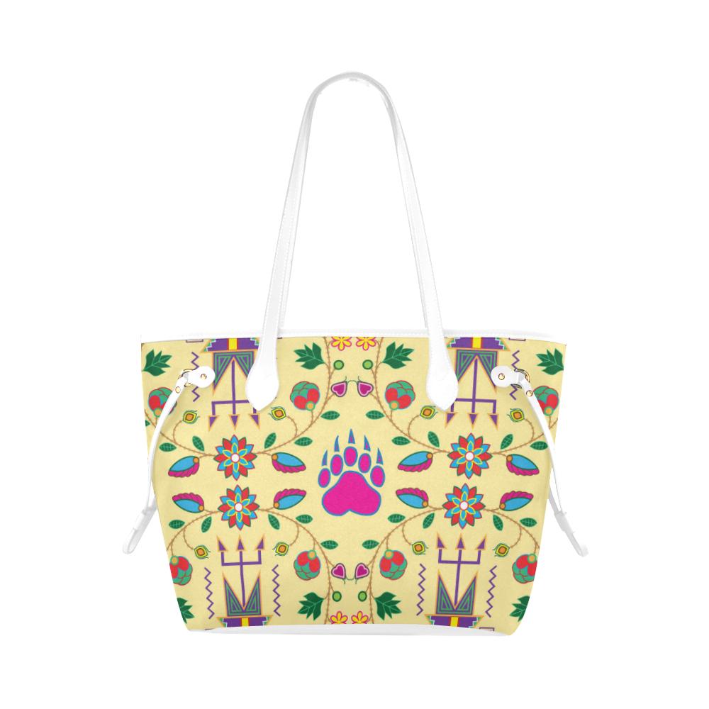 Geometric Floral Fall - Vanilla Clover Canvas Tote Bag (Model 1661) Clover Canvas Tote Bag (1661) e-joyer