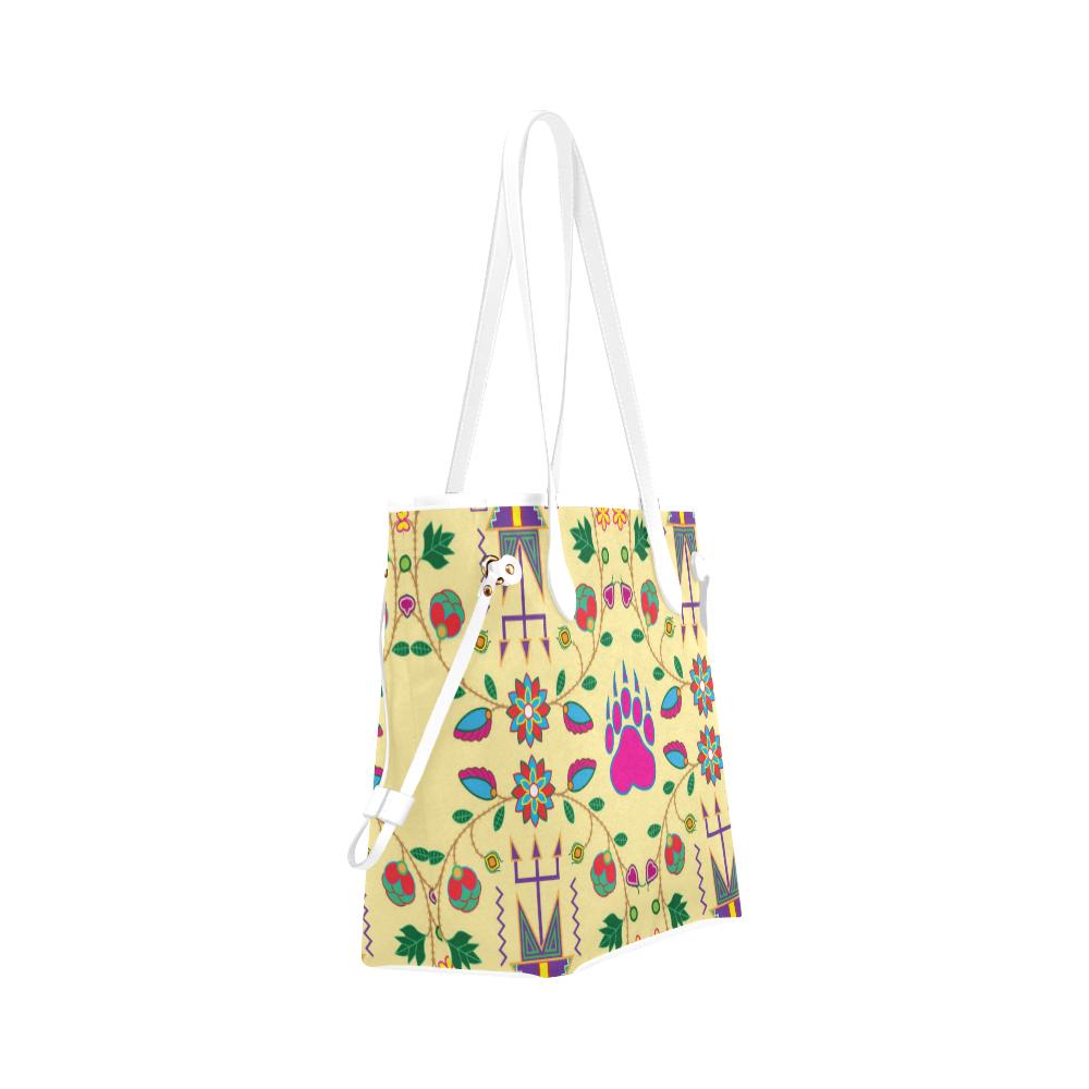 Geometric Floral Fall - Vanilla Clover Canvas Tote Bag (Model 1661) Clover Canvas Tote Bag (1661) e-joyer