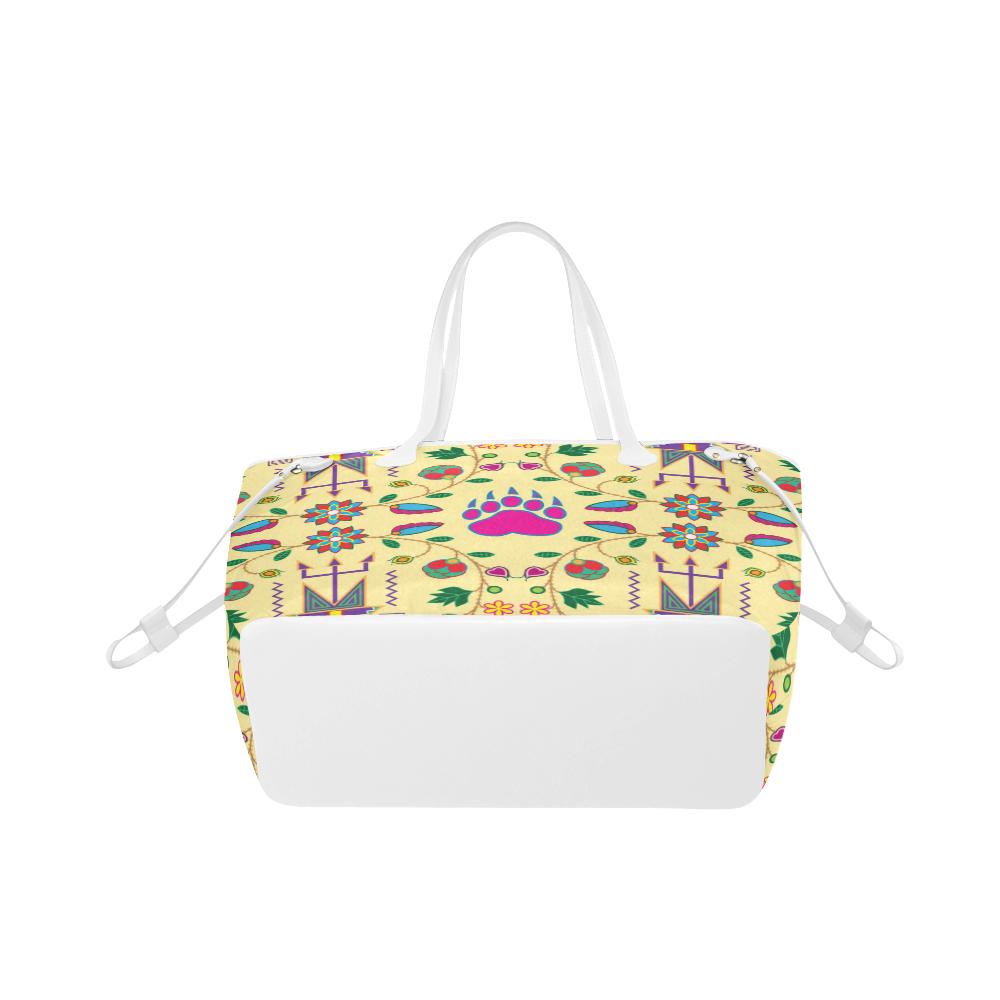 Geometric Floral Fall - Vanilla Clover Canvas Tote Bag (Model 1661) Clover Canvas Tote Bag (1661) e-joyer