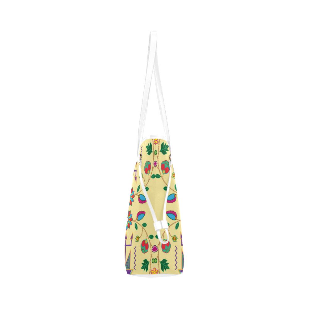 Geometric Floral Fall - Vanilla Clover Canvas Tote Bag (Model 1661) Clover Canvas Tote Bag (1661) e-joyer