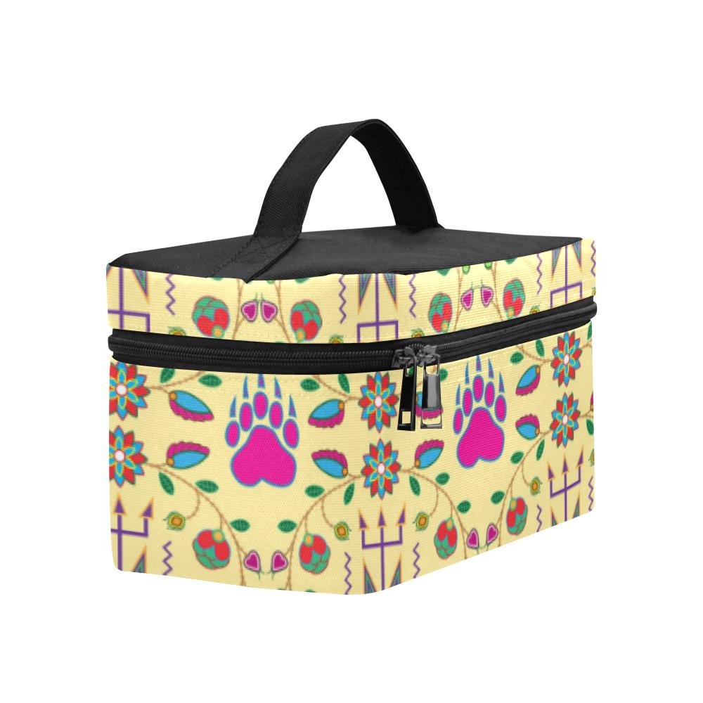 Geometric Floral Fall - Vanilla Cosmetic Bag/Large (Model 1658) Cosmetic Bag e-joyer