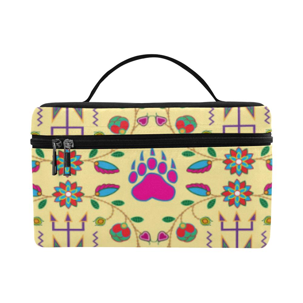 Geometric Floral Fall - Vanilla Cosmetic Bag/Large (Model 1658) Cosmetic Bag e-joyer