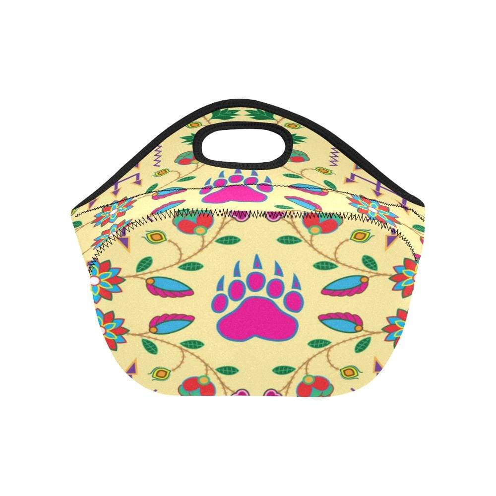Geometric Floral Fall-Vanilla Neoprene Lunch Bag/Small (Model 1669) Neoprene Lunch Bag/Small (1669) e-joyer