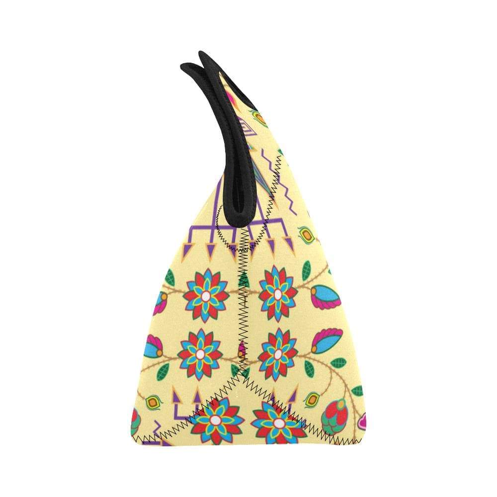 Geometric Floral Fall-Vanilla Neoprene Lunch Bag/Small (Model 1669) Neoprene Lunch Bag/Small (1669) e-joyer