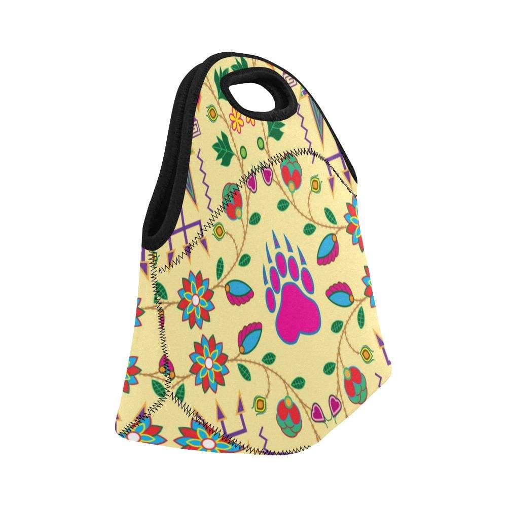 Geometric Floral Fall-Vanilla Neoprene Lunch Bag/Small (Model 1669) Neoprene Lunch Bag/Small (1669) e-joyer