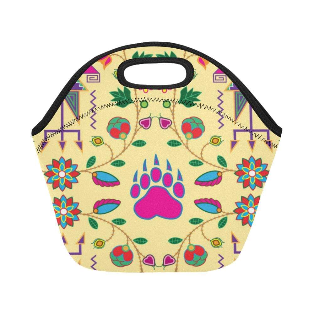 Geometric Floral Fall-Vanilla Neoprene Lunch Bag/Small (Model 1669) Neoprene Lunch Bag/Small (1669) e-joyer