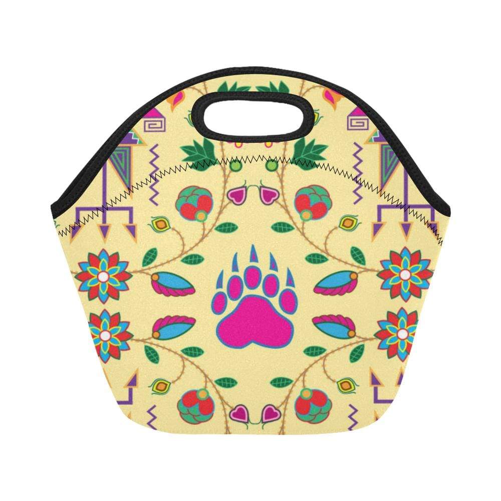 Geometric Floral Fall-Vanilla Neoprene Lunch Bag/Small (Model 1669) Neoprene Lunch Bag/Small (1669) e-joyer