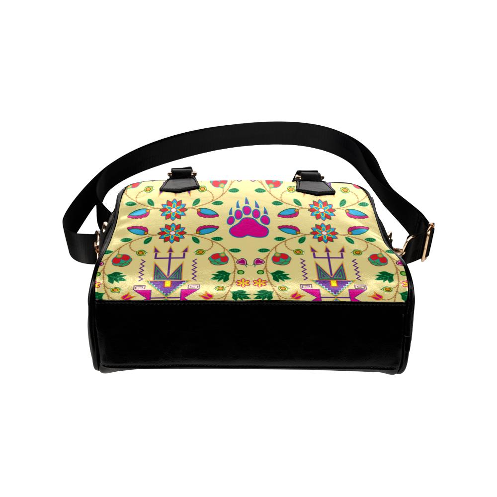 Geometric Floral Fall-Vanilla Shoulder Handbag (Model 1634) Shoulder Handbags (1634) e-joyer