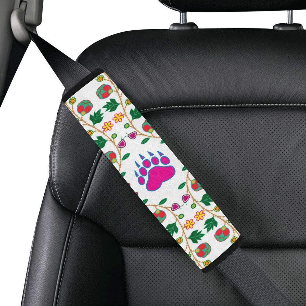 Geometric Floral Fall - White Car Seat Belt Cover 7''x12.6'' Car Seat Belt Cover 7''x12.6'' e-joyer