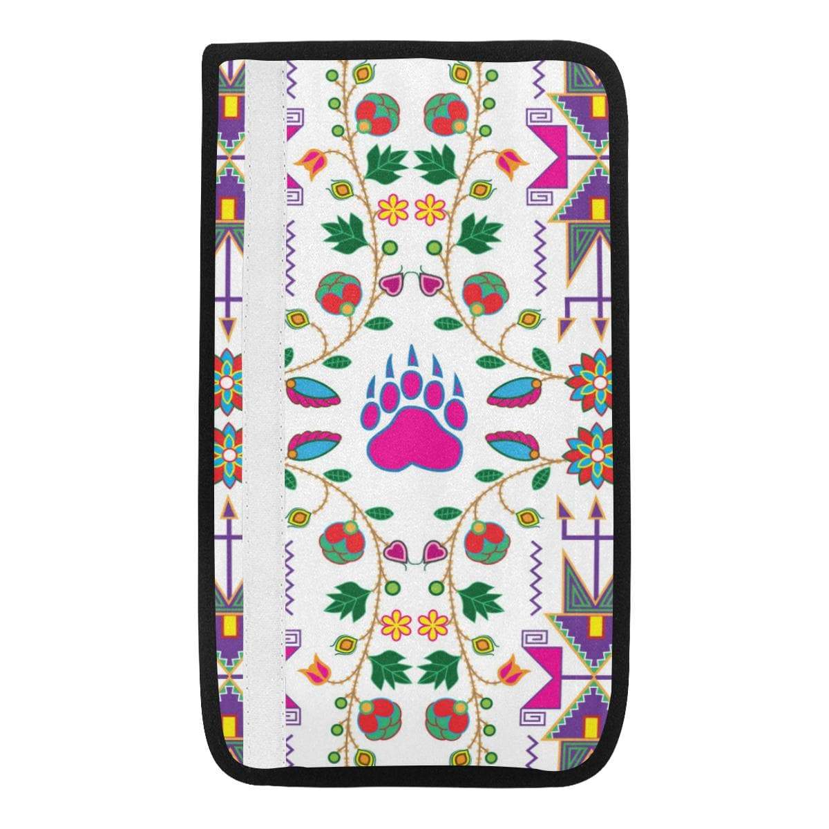 Geometric Floral Fall - White Car Seat Belt Cover 7''x12.6'' Car Seat Belt Cover 7''x12.6'' e-joyer