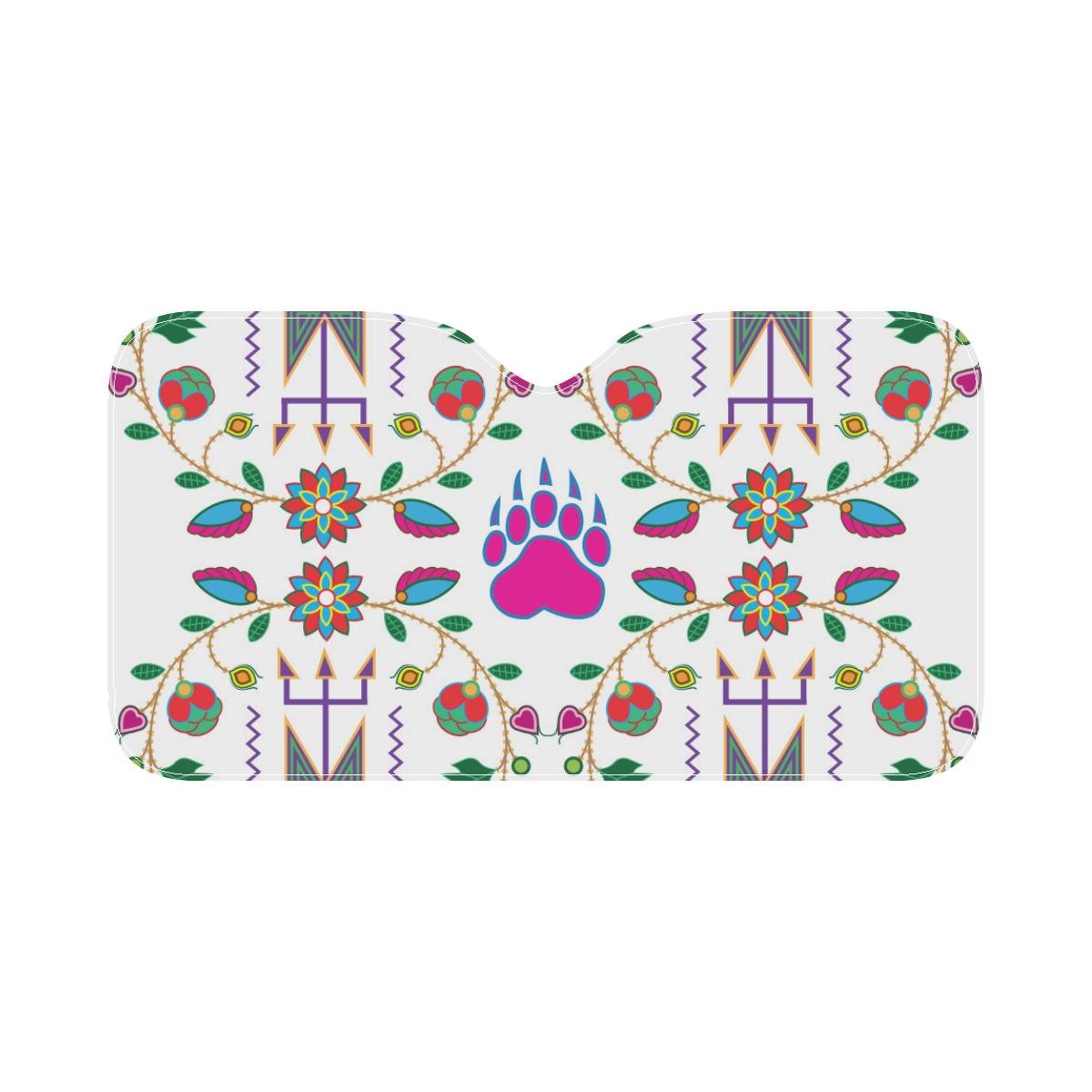 Geometric Floral Fall-White Car Sun Shade 55"x30" Car Sun Shade e-joyer