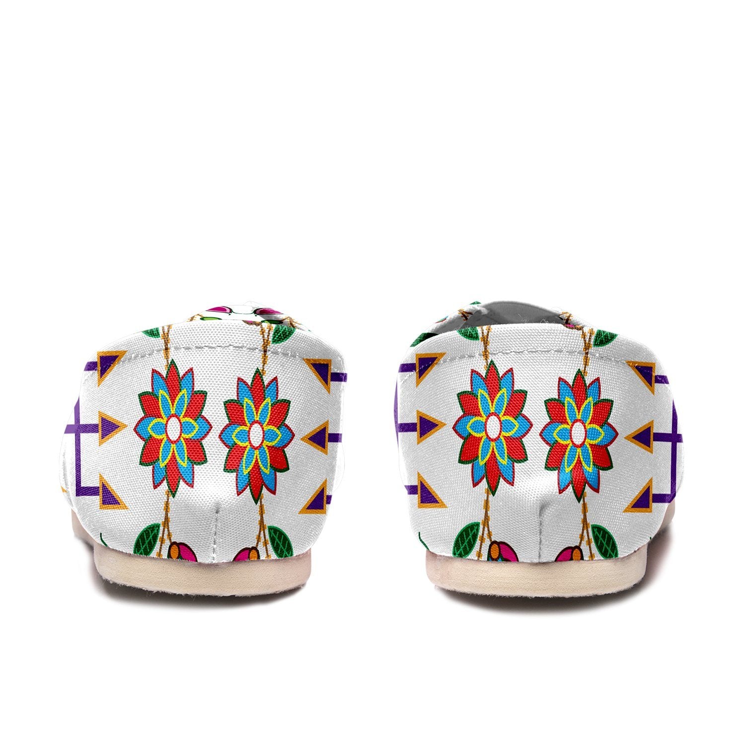 Geometric Floral Fall White Casual Unisex Slip On Shoe Herman