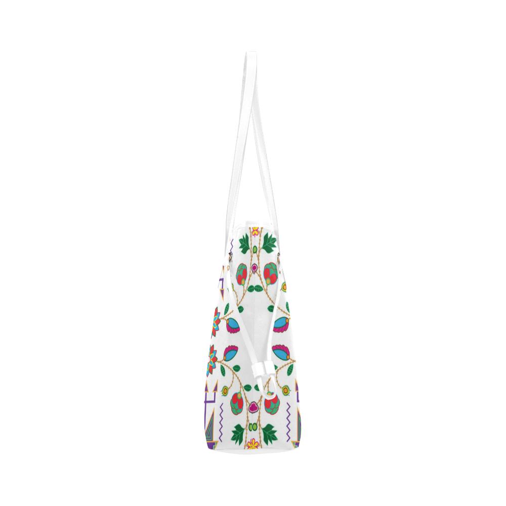 Geometric Floral Fall - White Clover Canvas Tote Bag (Model 1661) Clover Canvas Tote Bag (1661) e-joyer