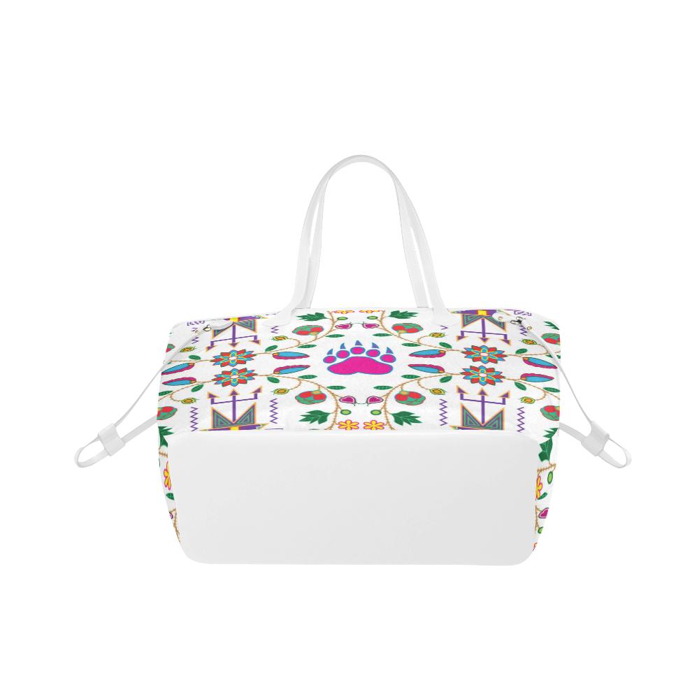 Geometric Floral Fall - White Clover Canvas Tote Bag (Model 1661) Clover Canvas Tote Bag (1661) e-joyer