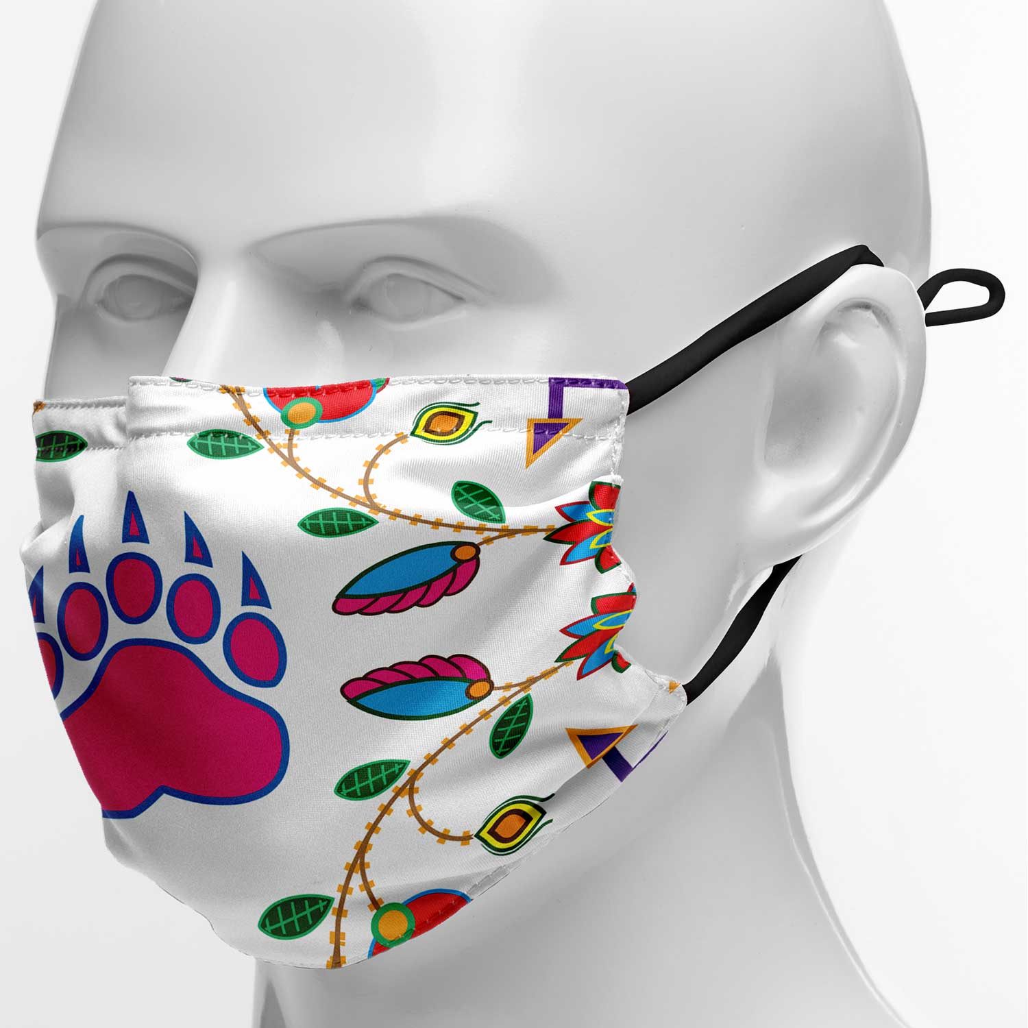 Geometric Floral Fall White Face Cover Herman