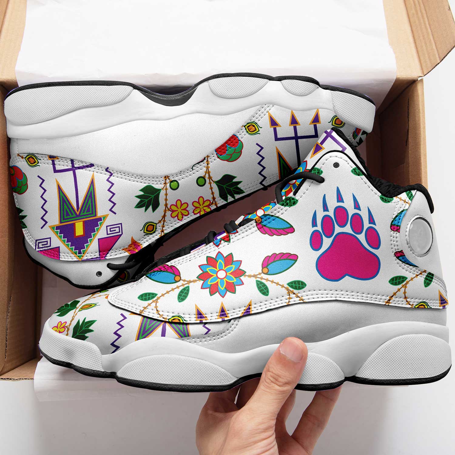 Geometric Floral Fall White Isstsokini Athletic Shoes Herman