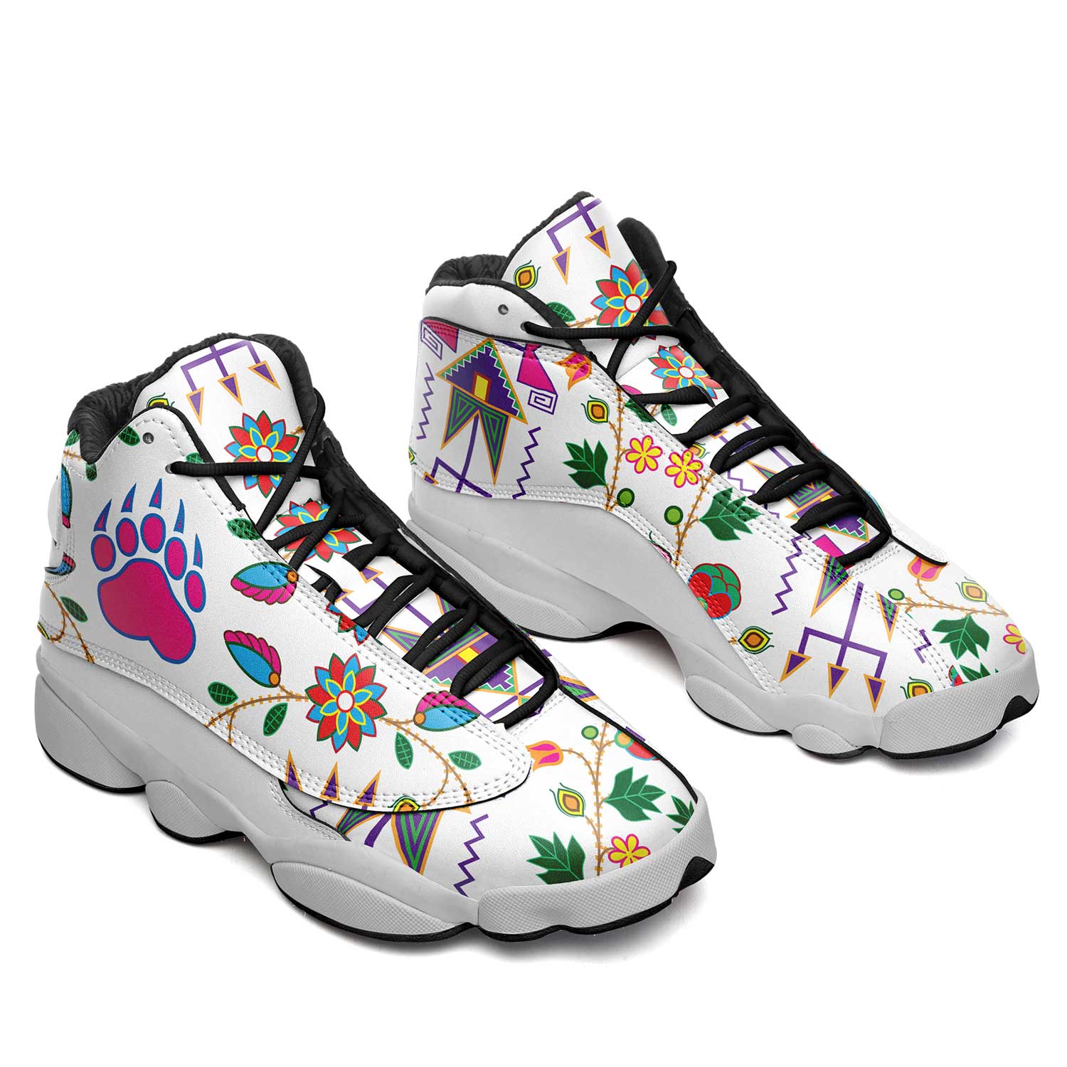 Geometric Floral Fall White Isstsokini Athletic Shoes Herman