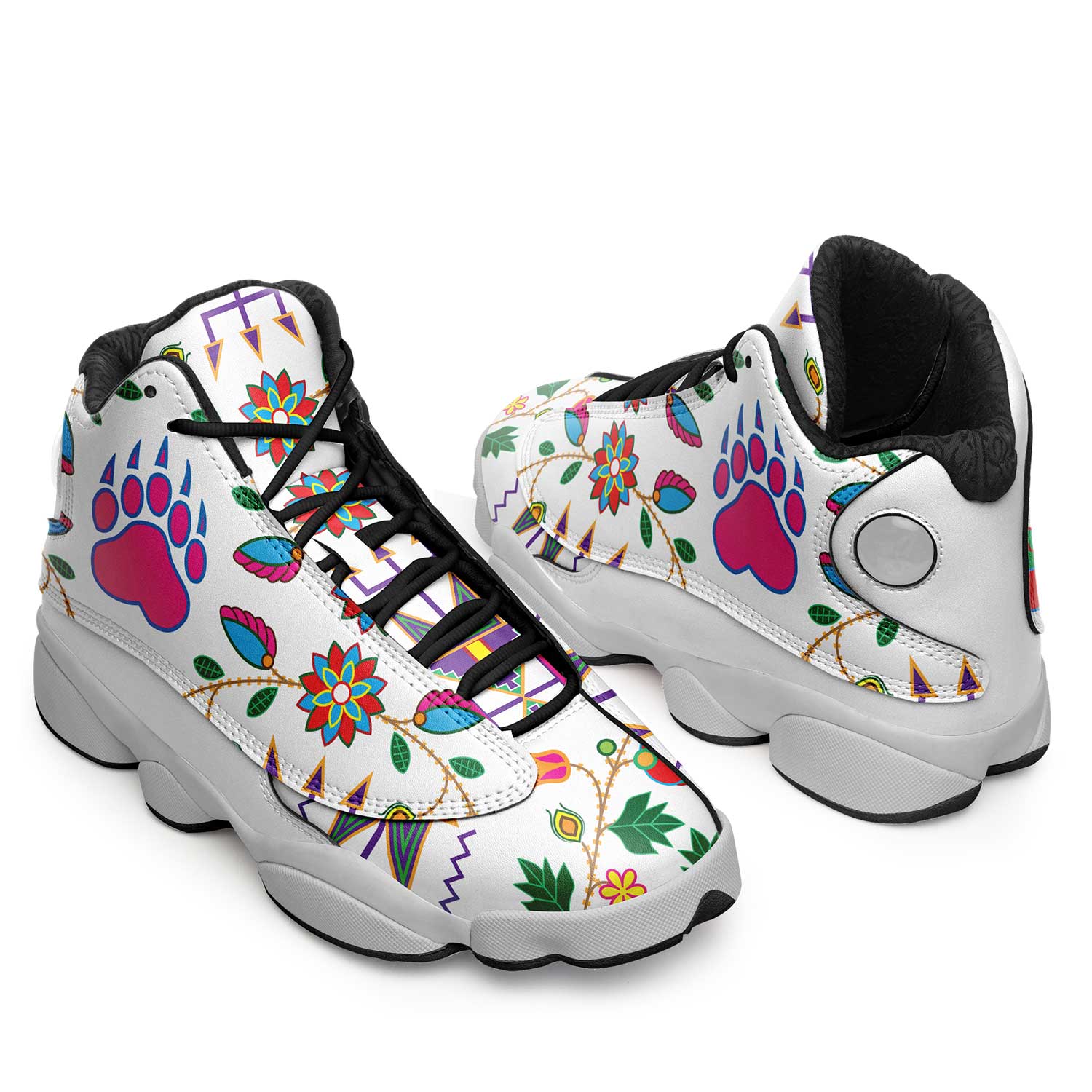Geometric Floral Fall White Isstsokini Athletic Shoes Herman