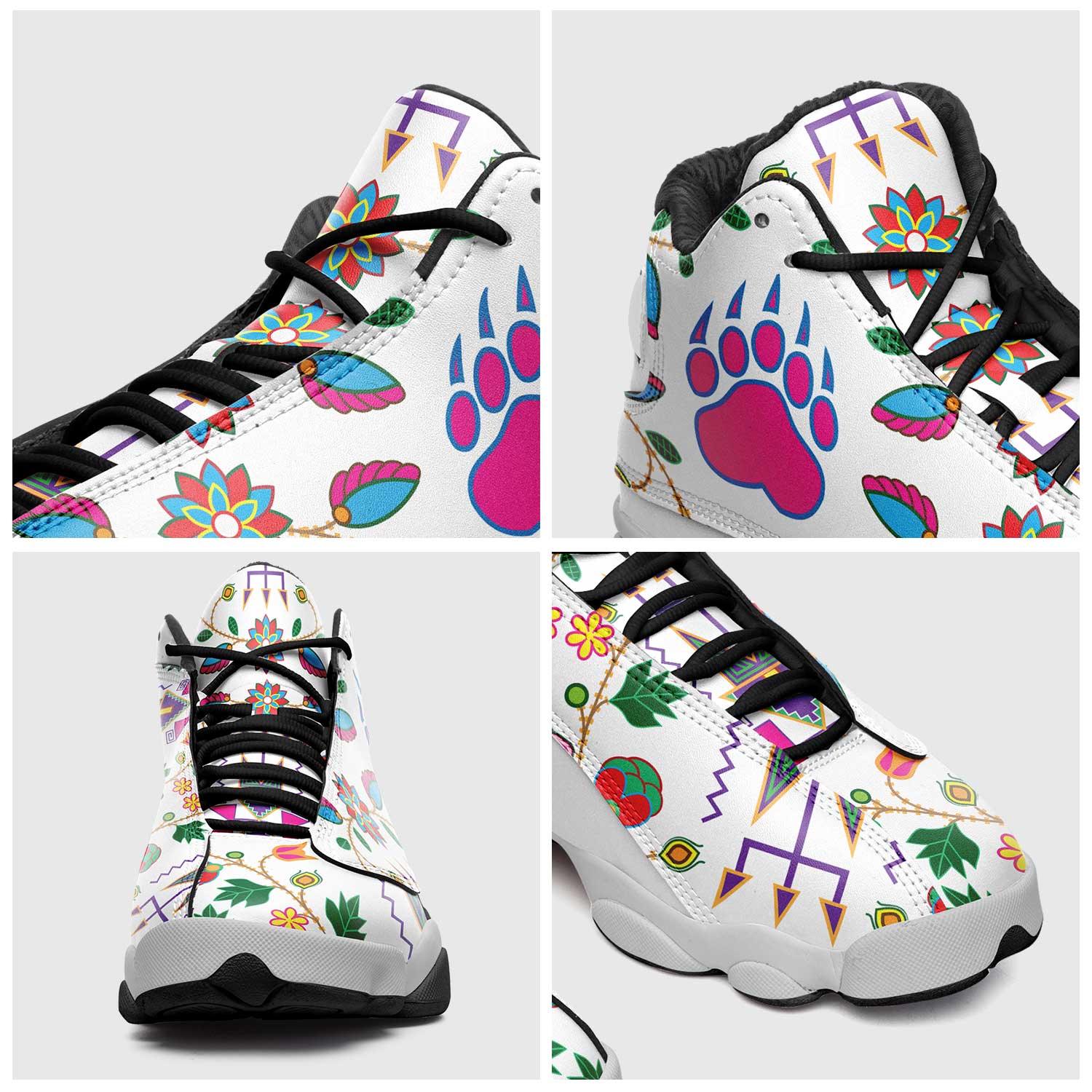 Geometric Floral Fall White Isstsokini Athletic Shoes Herman