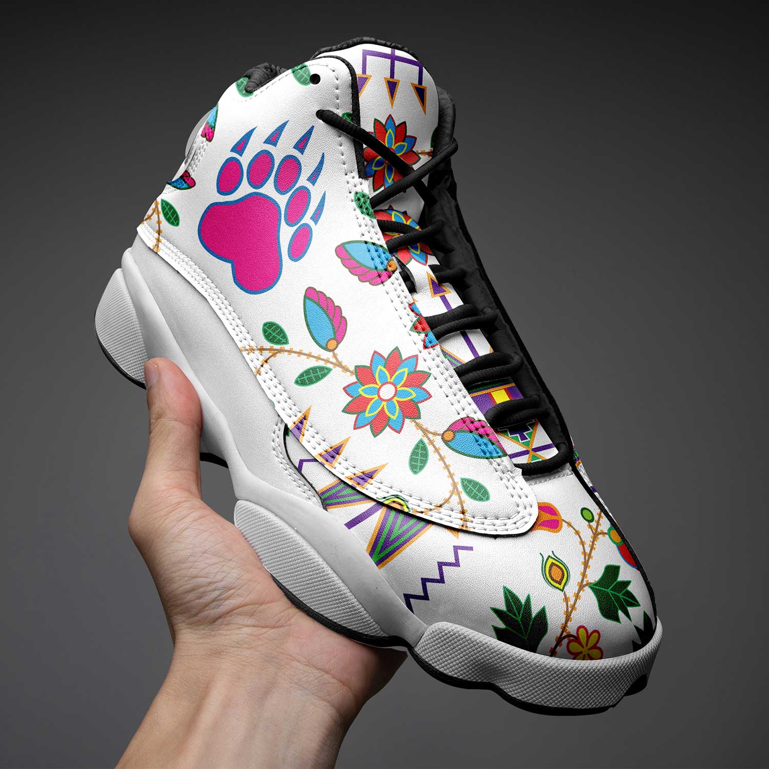 Geometric Floral Fall White Isstsokini Athletic Shoes Herman