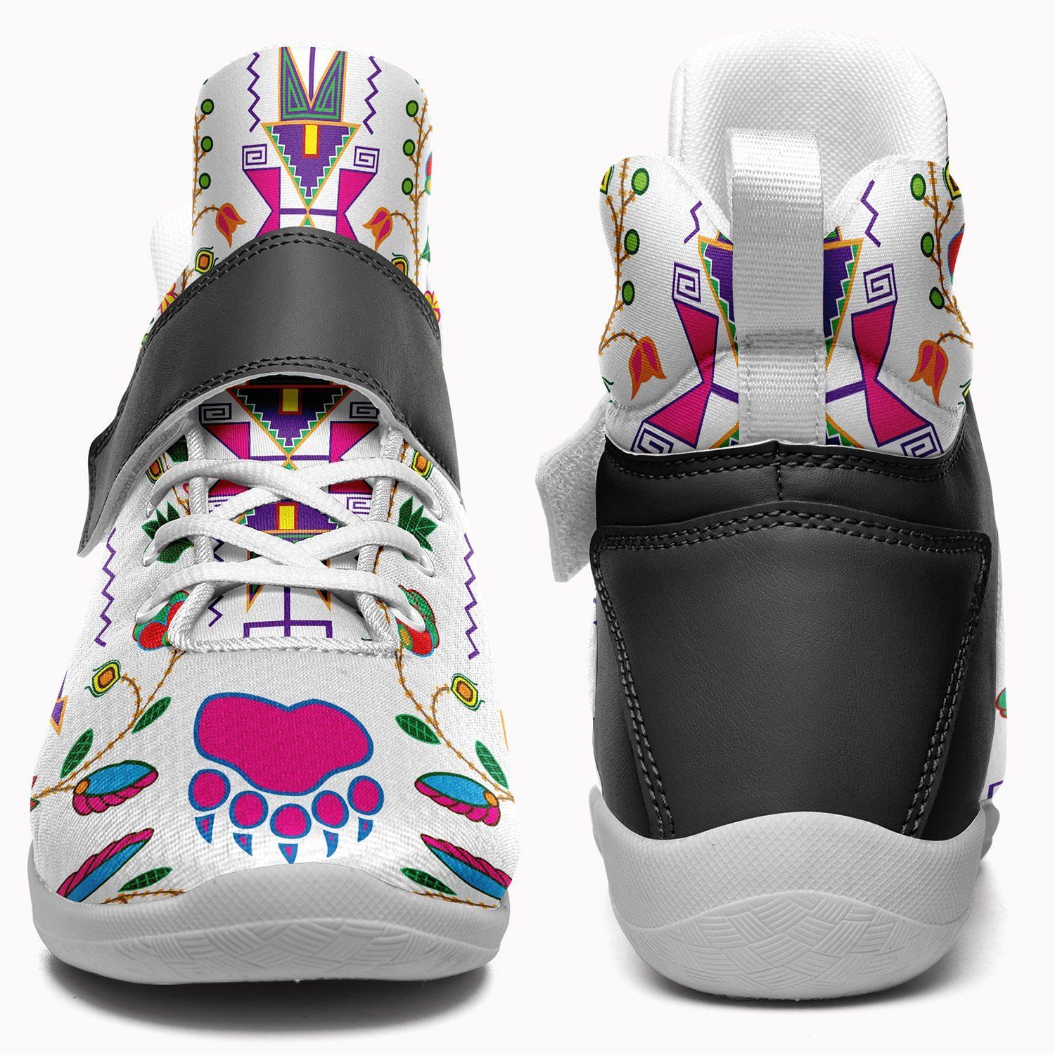 Geometric Floral Fall White Kid's Ipottaa Basketball / Sport High Top Shoes 49 Dzine