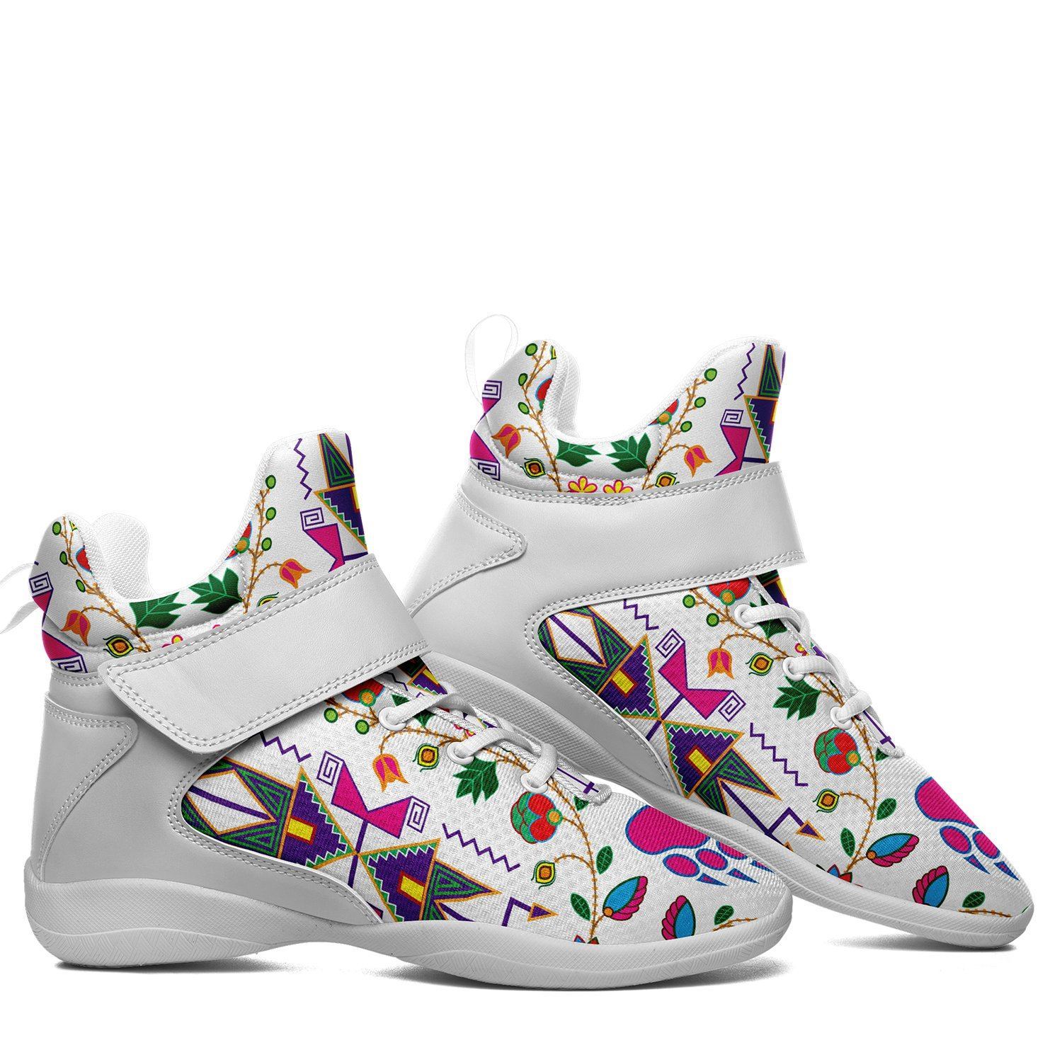 Geometric Floral Fall White Kid's Ipottaa Basketball / Sport High Top Shoes 49 Dzine