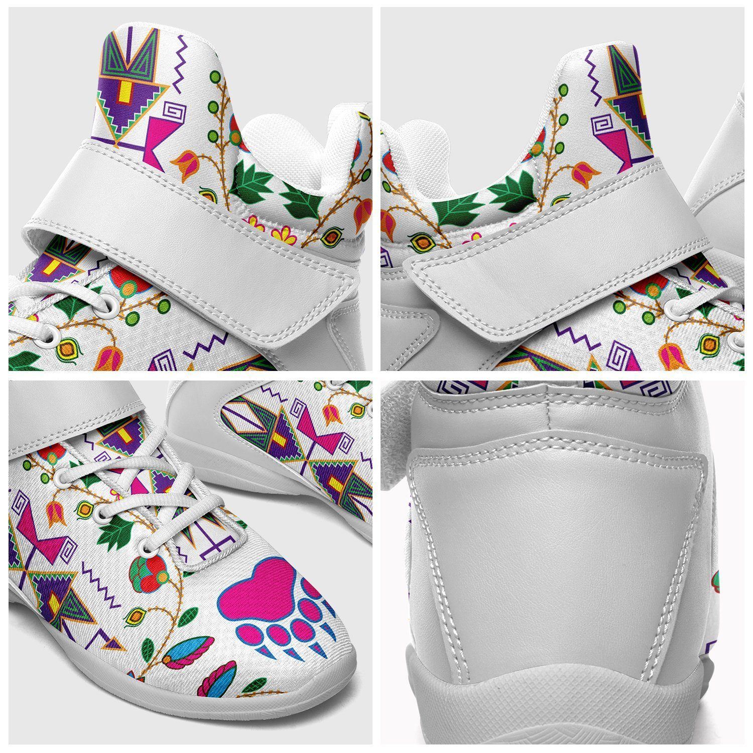 Geometric Floral Fall White Kid's Ipottaa Basketball / Sport High Top Shoes 49 Dzine