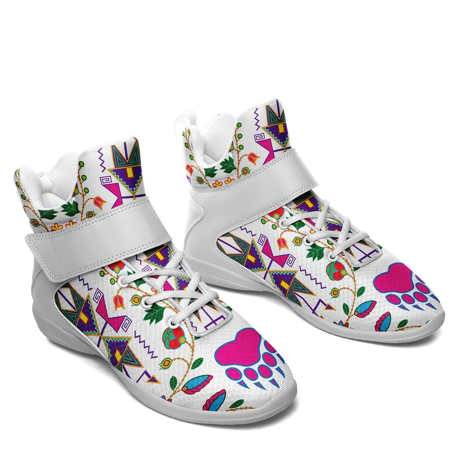 Geometric Floral Fall White Kid's Ipottaa Basketball / Sport High Top Shoes 49 Dzine