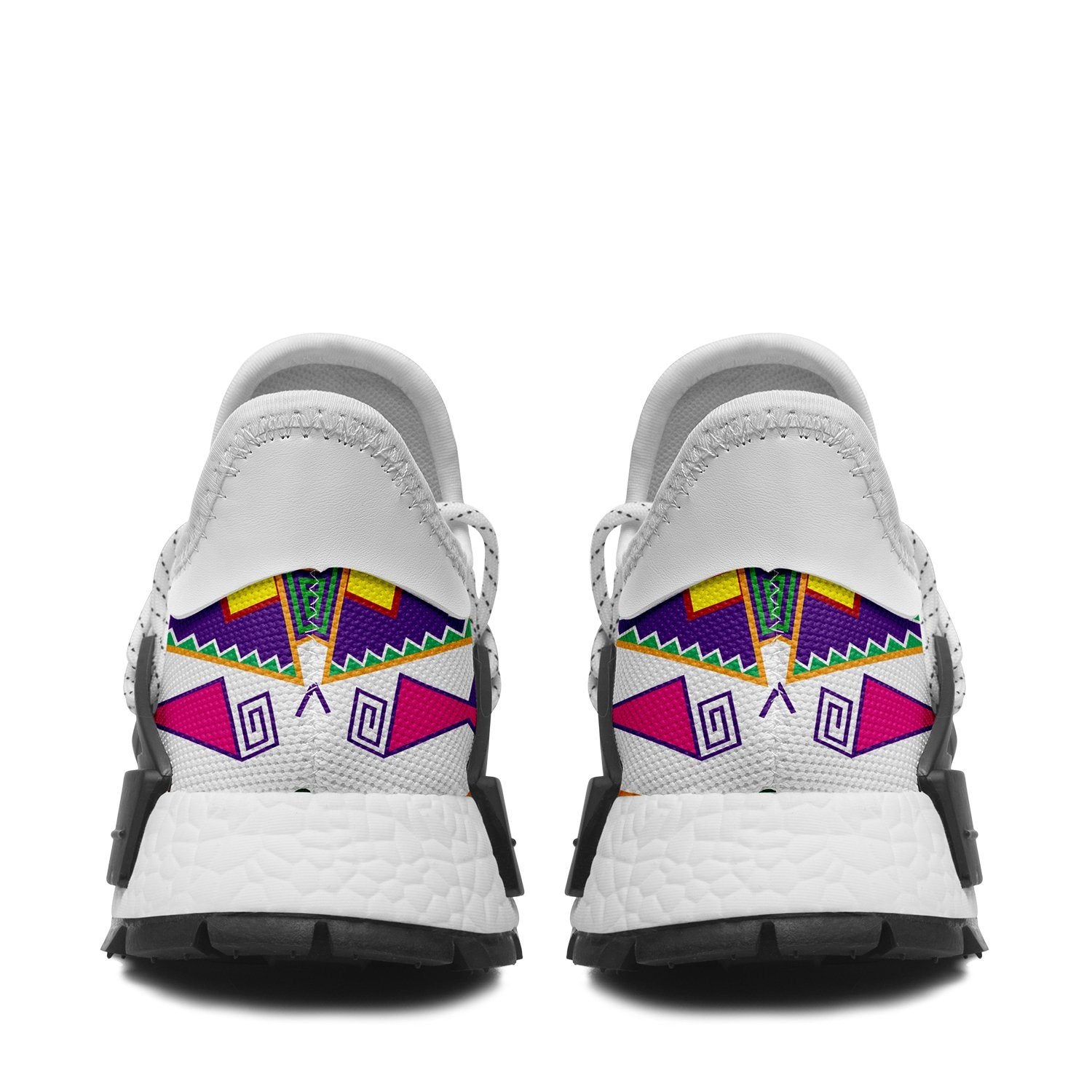 Geometric Floral Fall White Okaki Sneakers Shoes 49 Dzine