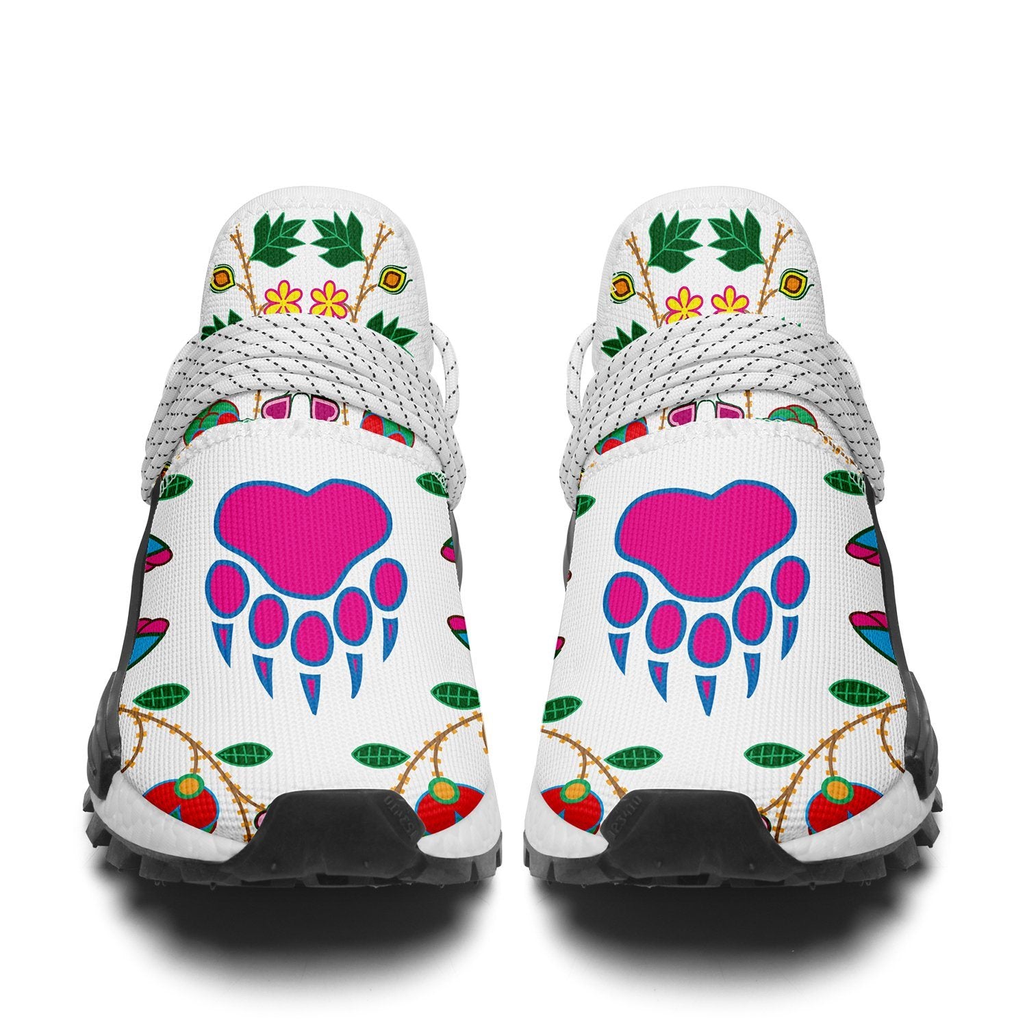 Geometric Floral Fall White Okaki Sneakers Shoes 49 Dzine