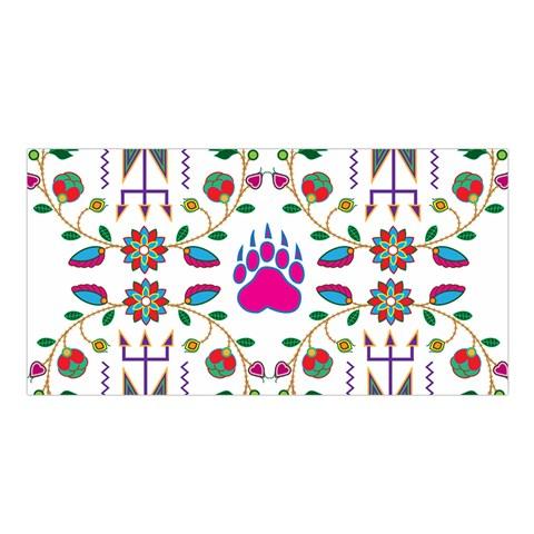 Geometric Floral Fall White Satin Shawl Scarf 49 Dzine